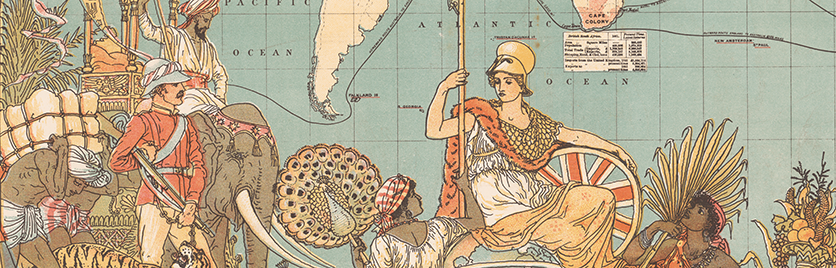 Detail from map of the British Empire in 1886