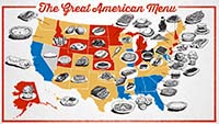 American food map cartoon